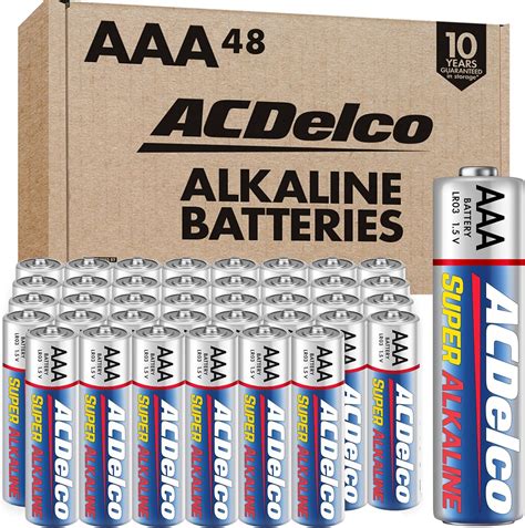 ACDelco 48-Count Triple AAA Batteries, Maximum Power Super Alkaline Battery, 10-Year Shelf Life