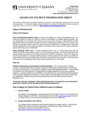 Fillable Online Albany Graduate Student Information Sheet University