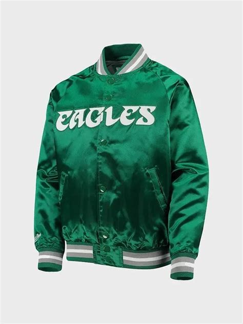 Eagles Kelly Green Satin Jacket - Jacket Hub