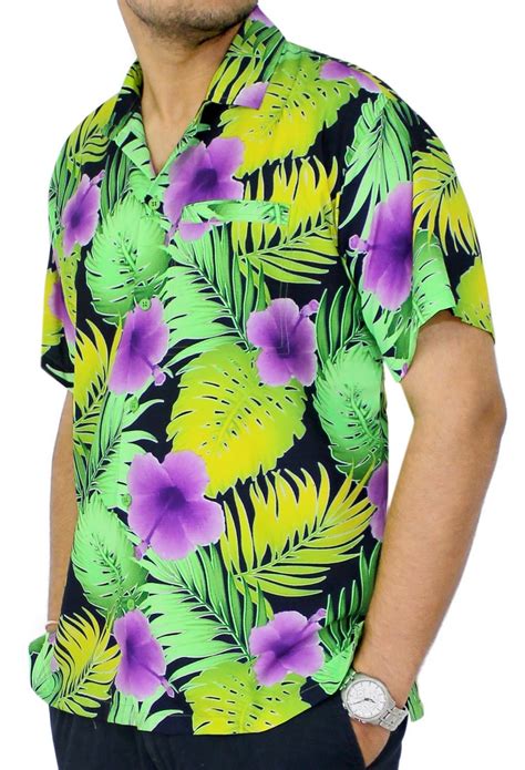 Happy Bay Mens Funky Beach Party Tropical Floral Shirts Short Sleeve