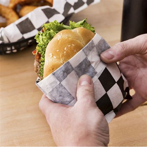 Black & White Checkered Wax Deli Sandwich Wrap Paper Sheets Basket Liner 12x12" - Walmart.com