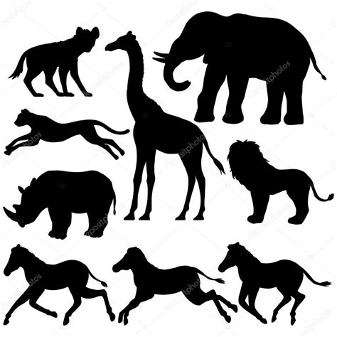 African animal silhouettes Stock Vector Image by ©littlepaw #51161463