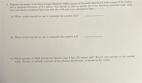 Solved 3. Suppose the weight of all Major League Basoball | Chegg.com