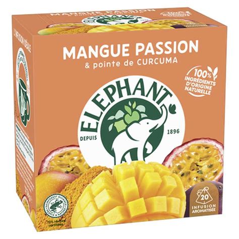 Infusion Mangue Passion Et Curcuma Elephant X Sachets La Belle