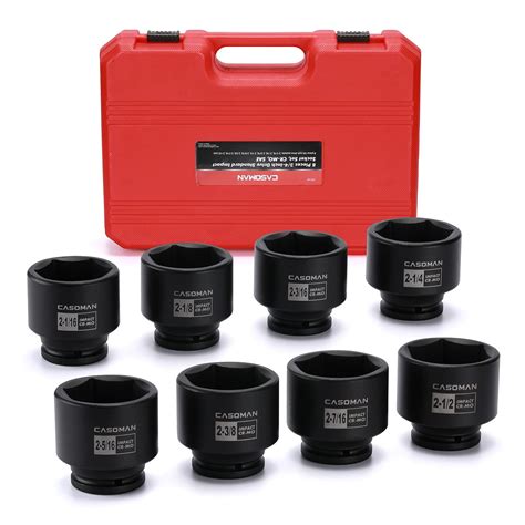 Buy CASOMAN 3 4 Drive Spindle Axle Nut Impact Socket Set 6 Point CR