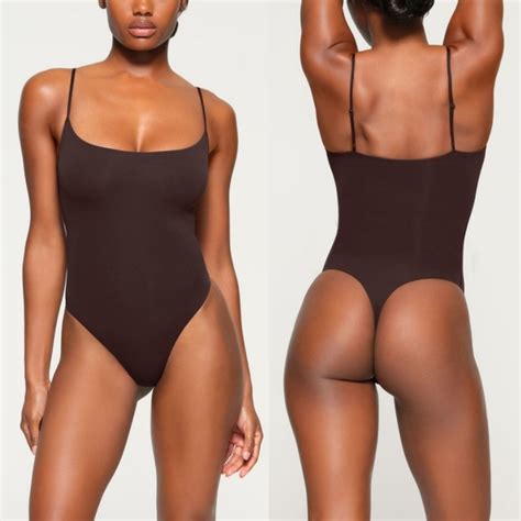 Skims Tops New Skims Fits Everybody Cami Bodysuit In Espresso