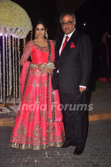 Boney Kapoor And Sridevi Kapoor Pose At The Wedding Reception Of Riddhi