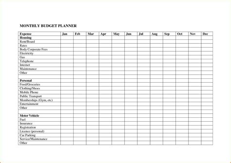 Monthly Outgoings Spreadsheet Template within Bill Spreadsheet 2018 ...