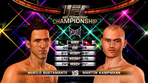 Ufc Undisputed Gameplay Martin Kampmann Vs Murilo Bustamante Youtube