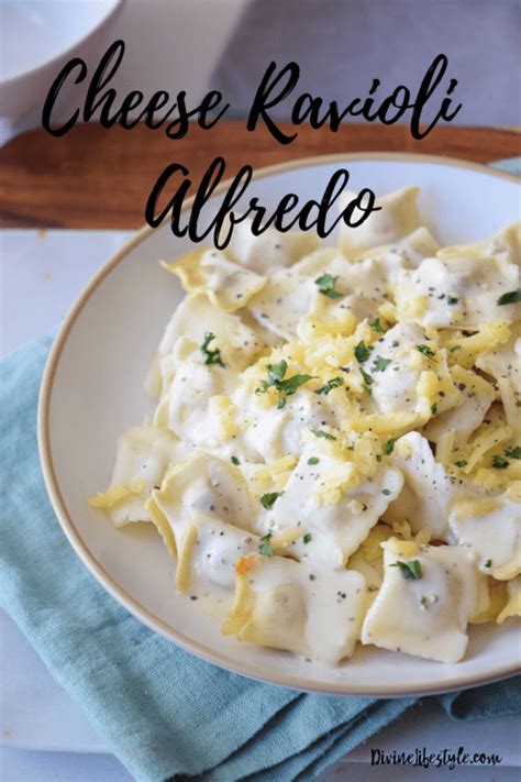 Four Cheese Ravioli With Alfredo Sauce Pasta Dinner