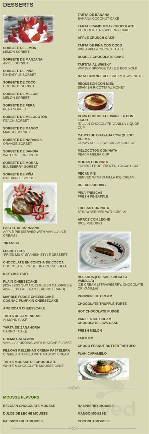 Fornos of Spain menus in Newark, New Jersey, United States