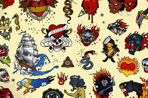 50 Classic Tattoo Designs As Vectors — Bigstock Blog