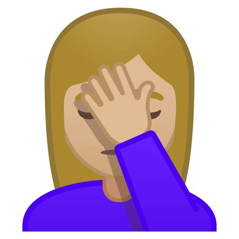 Woman Facepalming Medium Light Skin Tone Icon Noto Emoji People