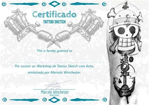 Certificado Workshop Tattoo Sketch Marcelo Winchester