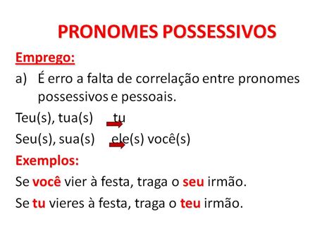 SÓ LINGUAGEM PRONOMES POSSESSIVOS