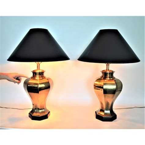 Large Vintage Brass Mid Century Modern Table Lamps By Chapman Lamp Company A Pair Millennial