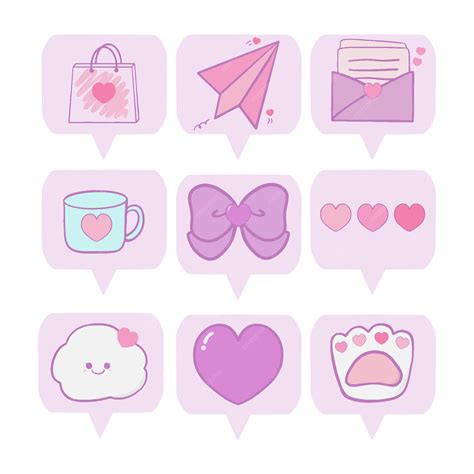 Premium Vector | Set of cute pastel icon