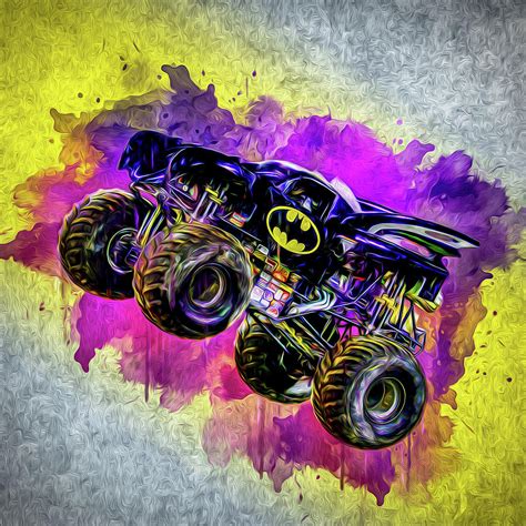 Batman Monster Truck Drawing By Sergiocolorsstudio