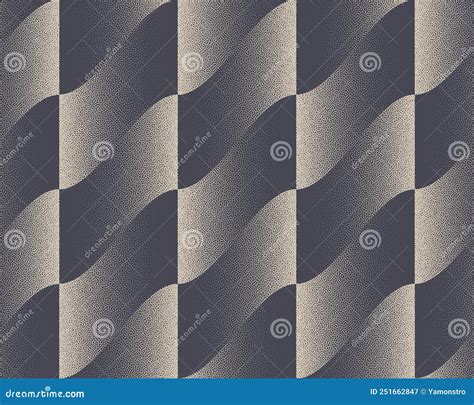 Wavy Strips Checkered Flag Seamless Pattern Vector Dotted Abstract