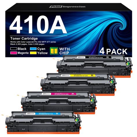 410A Toner Cartridge 4 Pack Replacement For HP 410A 410X CF410A CF411A