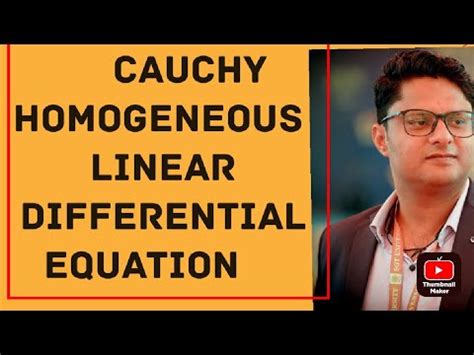 Cauchy S Homogeneous Linear Differential Equation YouTube