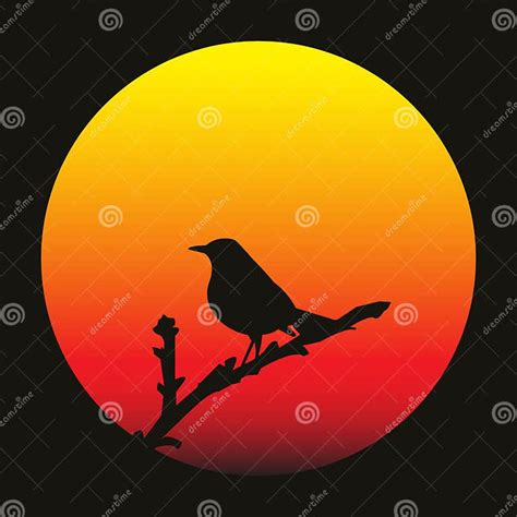 Silhouette of the Bird at Sunset. Vector Illustartion Stock Vector ...