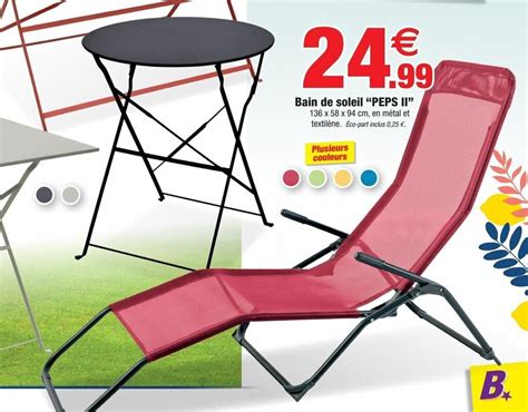 Promo Bain De Soleil PEPS II Chez Bazarland