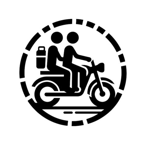 Ride sharing logo silhouette vector | Premium AI-generated vector