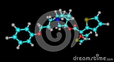 Aclidinium Bromide Molecular Structure Isolated On Black Stock ...