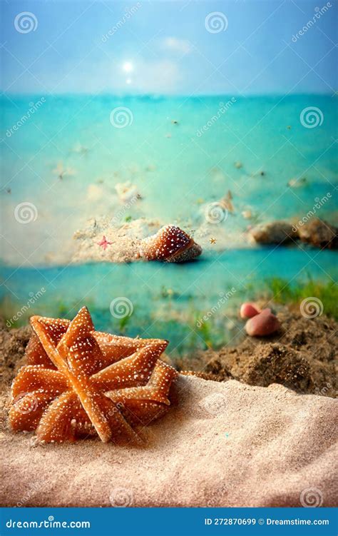 Holidays Sand Beach Sunglasses And Starfish In Front Of Summer Sea