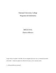 Diario Reflexivo Micr Docx National University College Programa