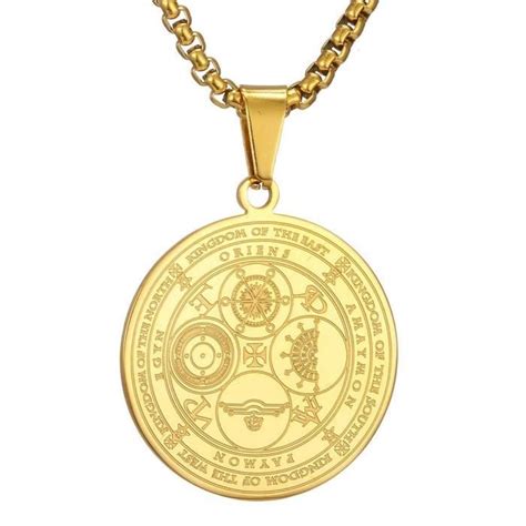 Collier Talisman De Médaille Sceau Des 7 Archanges Pour Homme Femme