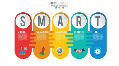 Smart Goals Setting Strategy Infographic With Steps And Icons For