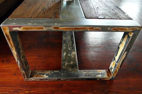 Handmade Reclaimed Wood And Steel Coffee Table Vintage Rustic Etsy