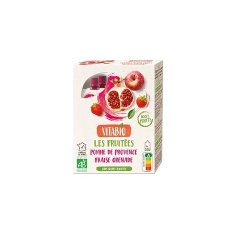 Vitabio Gourde Fruits Pomme Fraise Grenade Bio Gourde X G