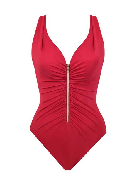 Maillot De Bain Gainant Zipt Rouge Razzle Dazzle M Miraclesuit