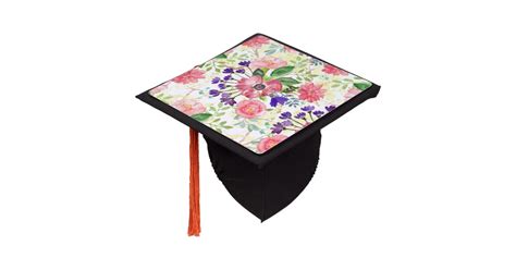 Watercolor Garden Flowers Graduation Cap Topper Zazzle