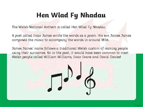 Hen Wlad Fy Nhadau The Welsh National Anthem