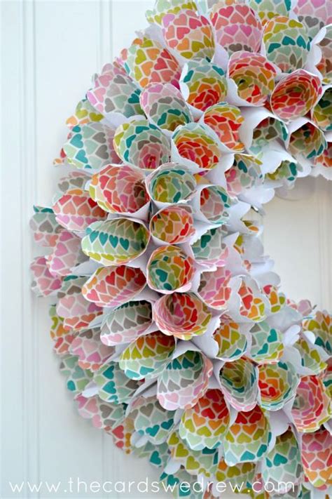 Rainbow Heart Cone Wreath The Cards We Drew Paper Flowers Wreath