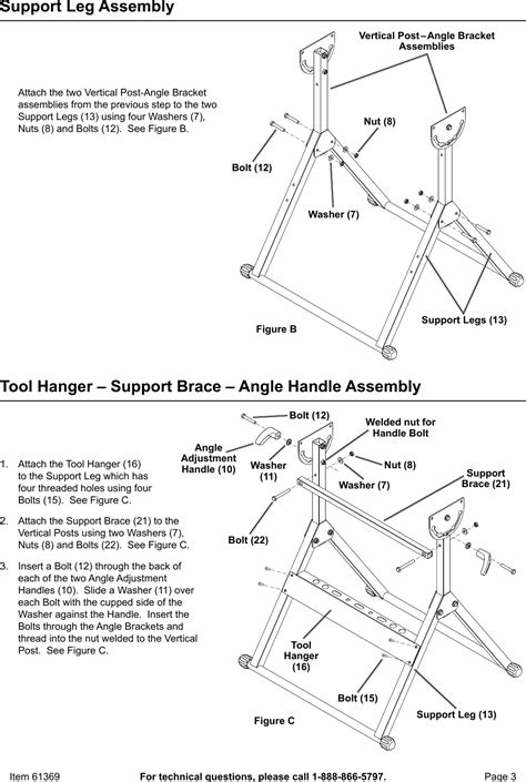 Harbor Freight Adjustable Steel Welding Table Product Manual