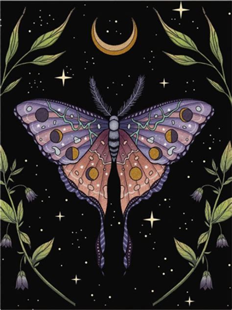 Luna Moth Diamond Painting Kits for Adults,5D Diamond Art Moon Phase Full Drill Cross Stitch ...