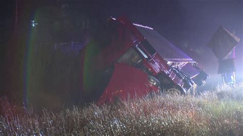 Tractor Trailer Rolls Over On Pennsylvania Turnpike In Marshall Township