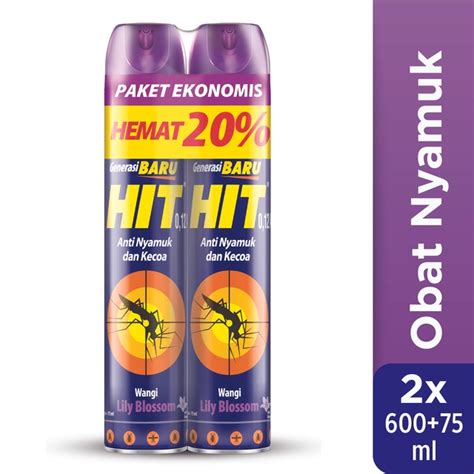 Jual HIT Aerosol Lily Blossom Multipack 600 75ml Obat Nyamuk Bunuh