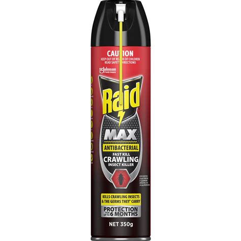 Raid Max Antibacterial Fast Kill Crawling Insect Spray 350g Woolworths