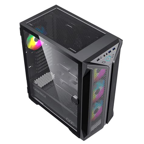 Gabinete Gamer Gamemax Brufen C Black Mid Tower Fans Vidro