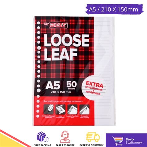 Jual Kertas Loose Leaf Isi Binder Big Boss A5 Bergaris 50 Lembar