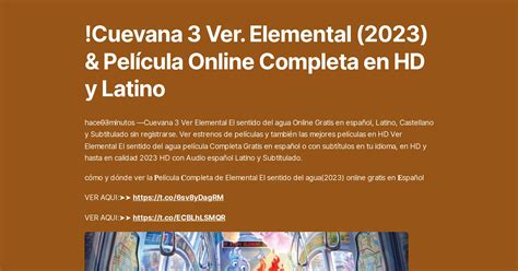 Cuevana Ver Elemental Pel Cula Online Completa En Hd Y Latino