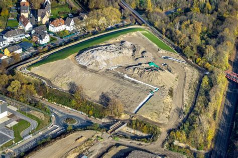 Luftaufnahme Gelsenkirchen Herbstluftbild Baustelle mit Erschließungs