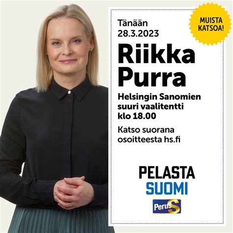 Perussuomalaiset On Twitter Puheenjohtaja Riikka Purra Helsingin