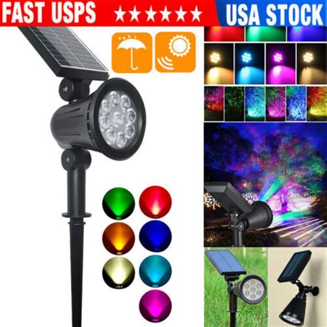 Solar Power Spot Lights Outdoor Led Garden Lawn Landscape Path Wall Lamp Ip65 Us Ebay